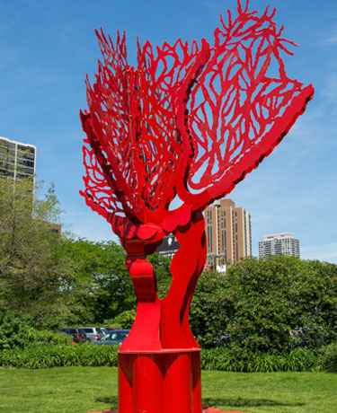 “Red Tree” by RUTH AIZUSS MIGDAL
