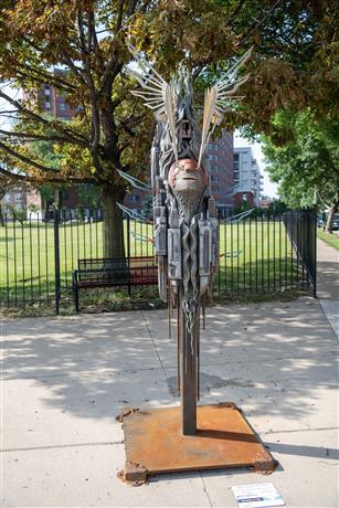 “Winged Roots, Remembrance and Foresight” by Suni Sonqo Vizcarra Wood